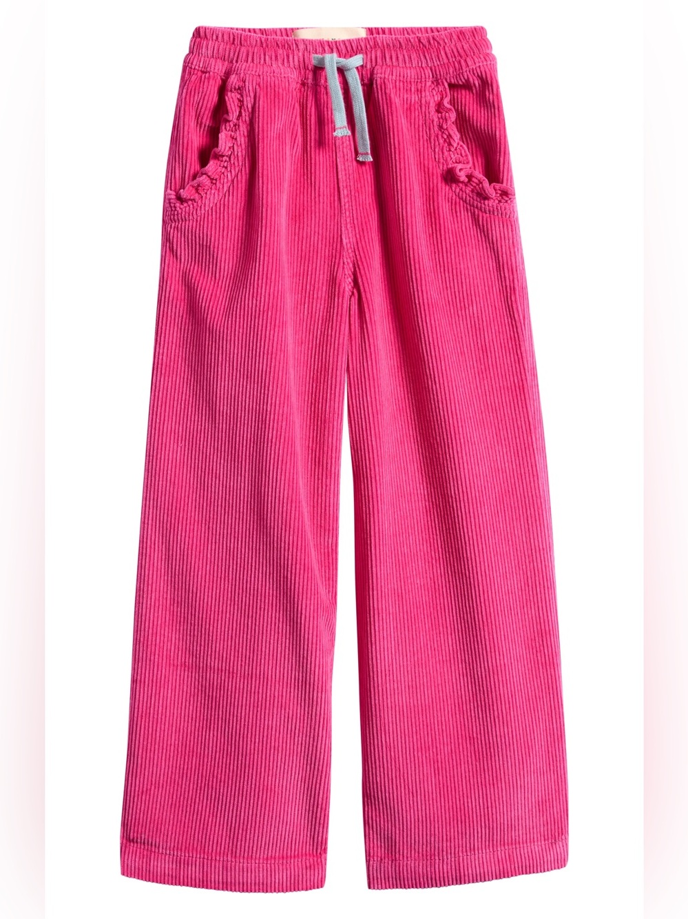 Mini Boden Pink Relaxed Corduroy Pants Drawstring Pull On Wide Leg Size 4-5Y